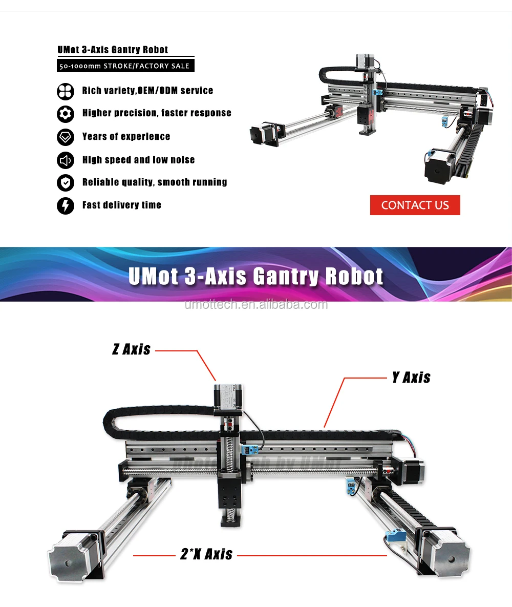 Высокоточный стабильный козловой робот с 3-осевой большой нагрузкой xyz