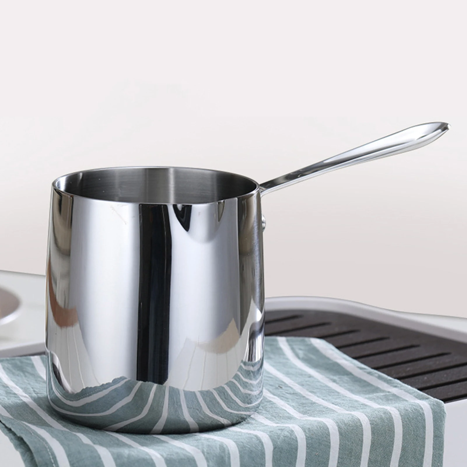 

Stainless Steel Pan Milk Pot Butter Chocolate Melted Heating Pot Warmer Pan Small Saucepan Cheese Pot With Pour Spouts
