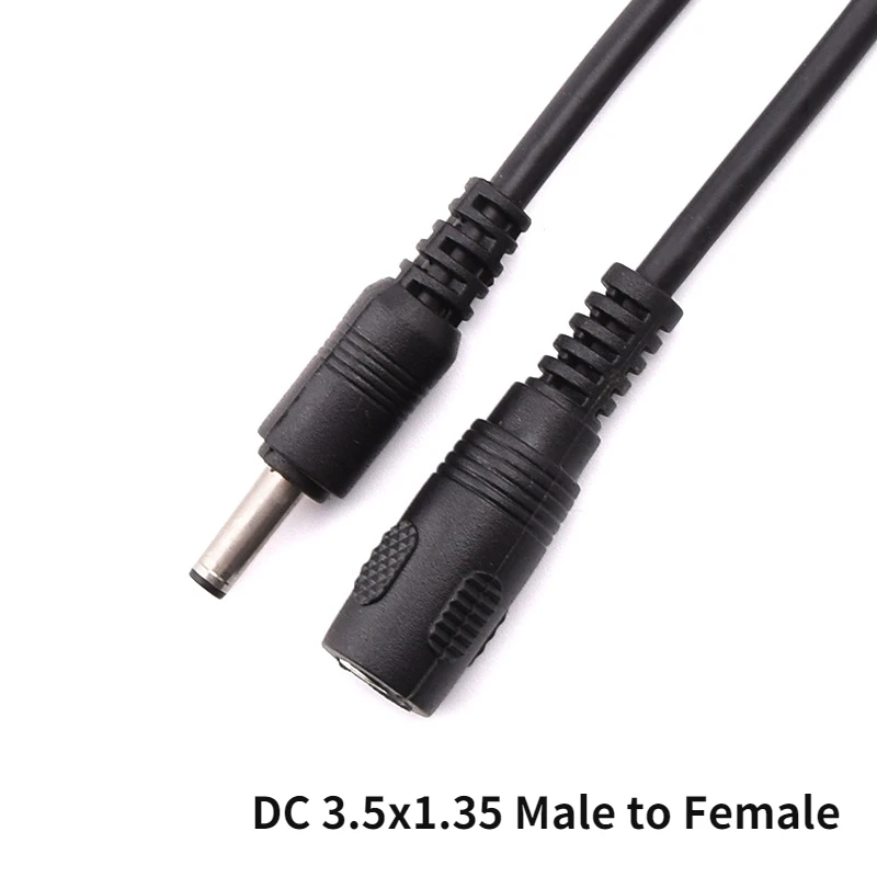 3.5mm x 1.35mm DC Power Extension Cable Male to Female Plug Jack Extension Cord for Wireless IP Camera CCTV Security Camera LED