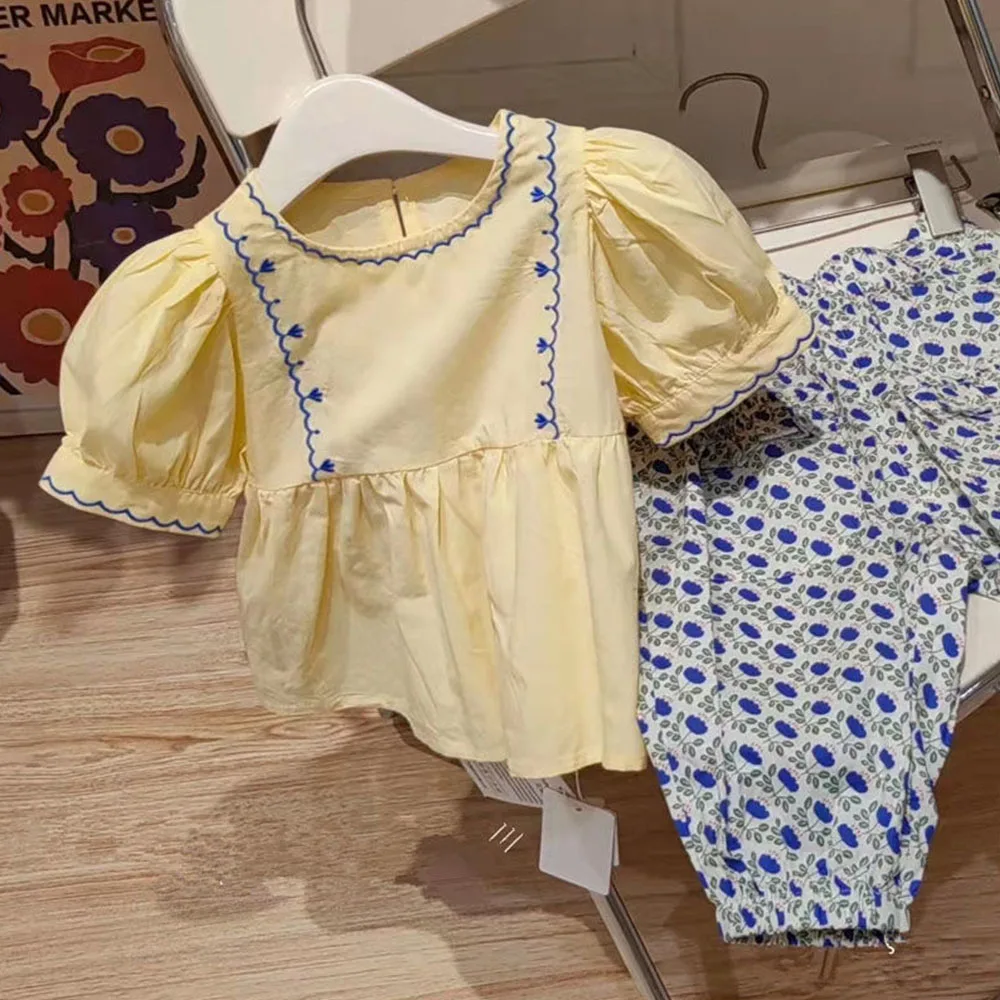 

Baby Girls Outfits Kids Clothes Yellow T Shirt + Pants Two Piece Set Girl Clothes Print Outfit for Girls Toddler Baby Clothes