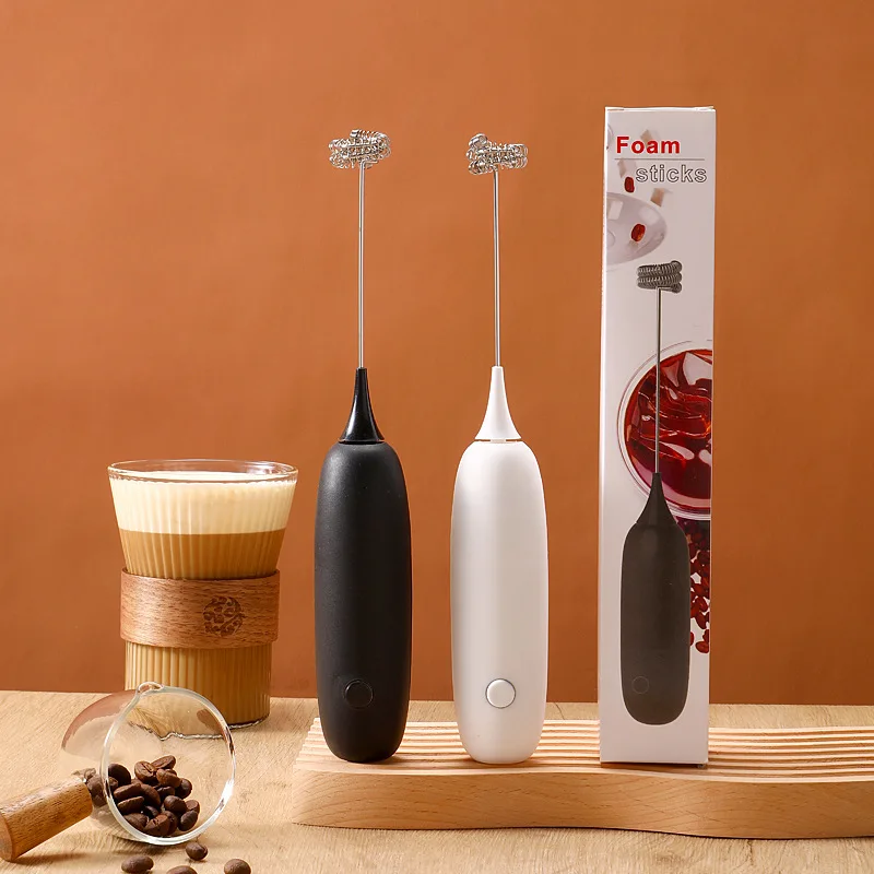 Electric Milk Foamer Coffee Maker Hand Mixer Cappuccino Ground Foam Blender Egg Beater Type Convenient Cell Small Power
