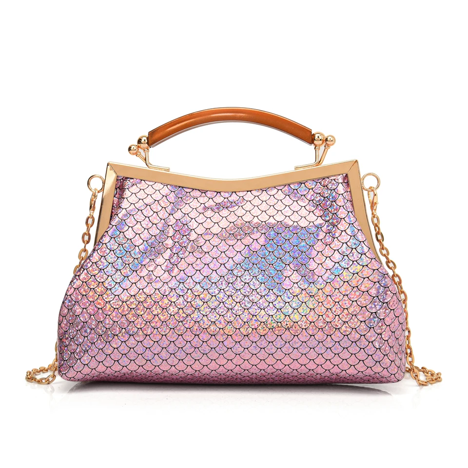 

Colorful Shoulder Bag Women's Bag Fashion Fish scale pattern Handbag For Women PROM Dreamy Exquisite Crossbody Bags For Women