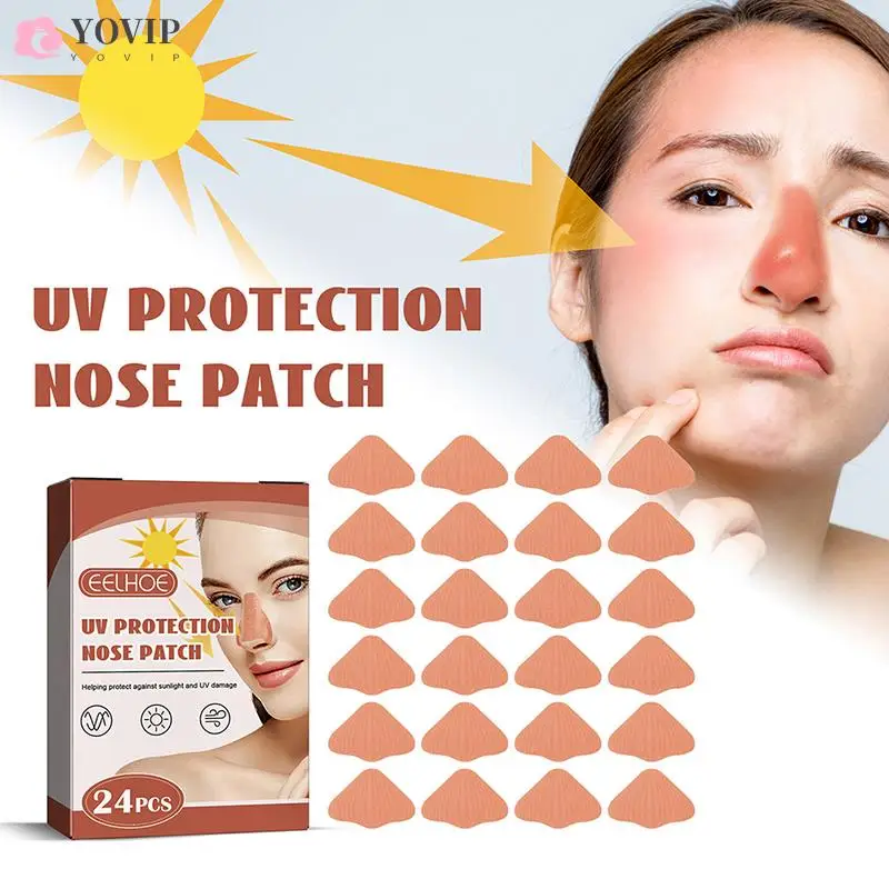 

24pcs Sunscreen Nose Patch for Summer Outdoor Breathability Comfort Refreshing Uv Protection Nose Mask Skin Care Sun Protection