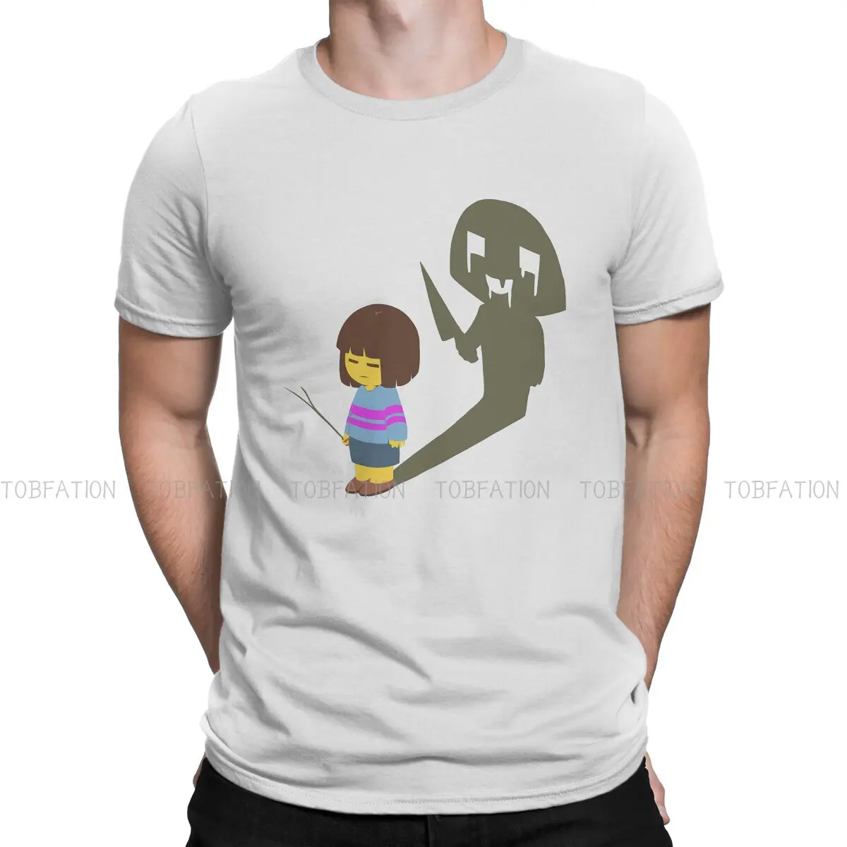 

Undertale Shadow Tshirt Vintage Gothic Men's Tshirts Tops Loose Cotton Crewneck T Shirt