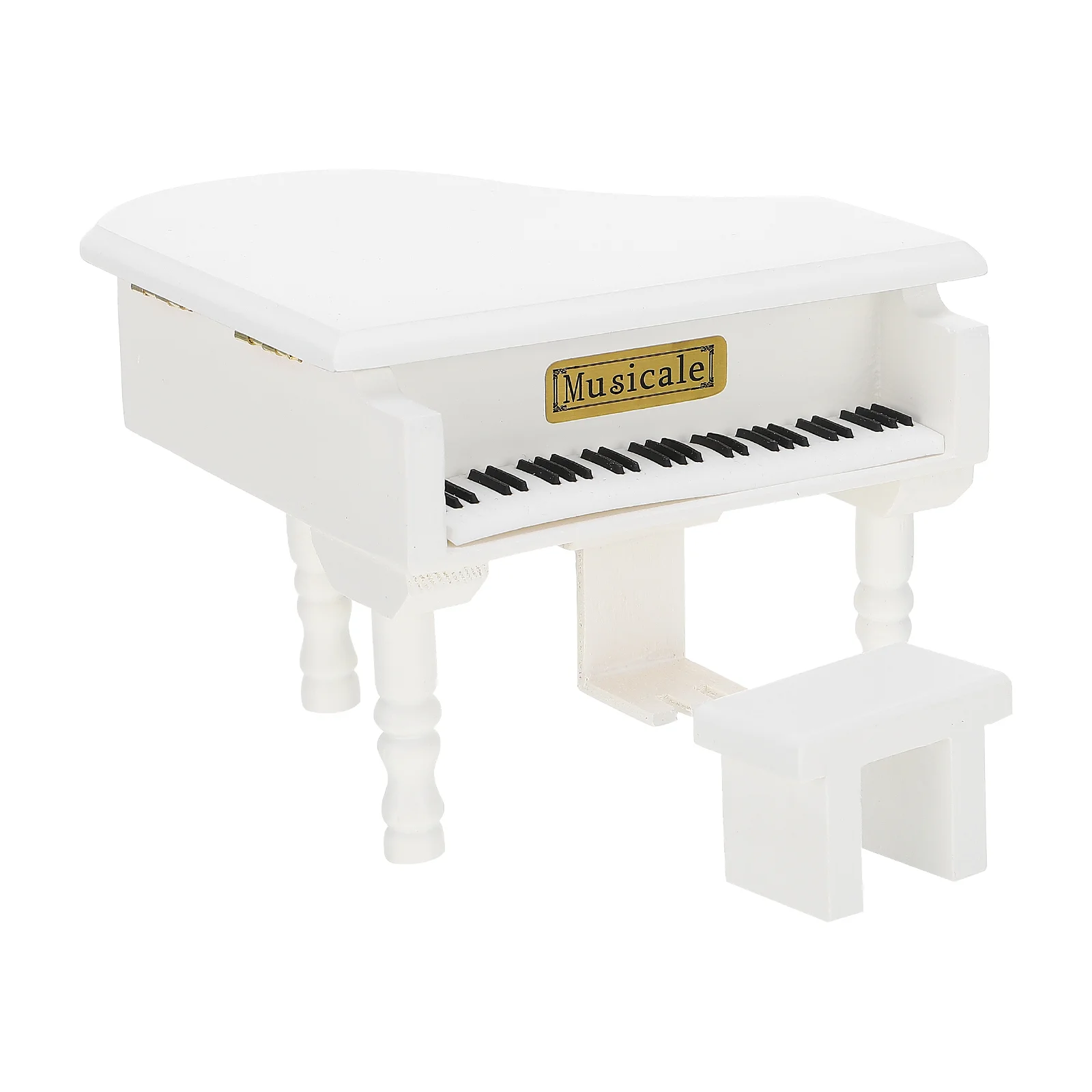 

Piano Box Music Wood Wooden Musical Mini Bench Miniatures Toys Boxes Gift Wind Up Model Grand Toy