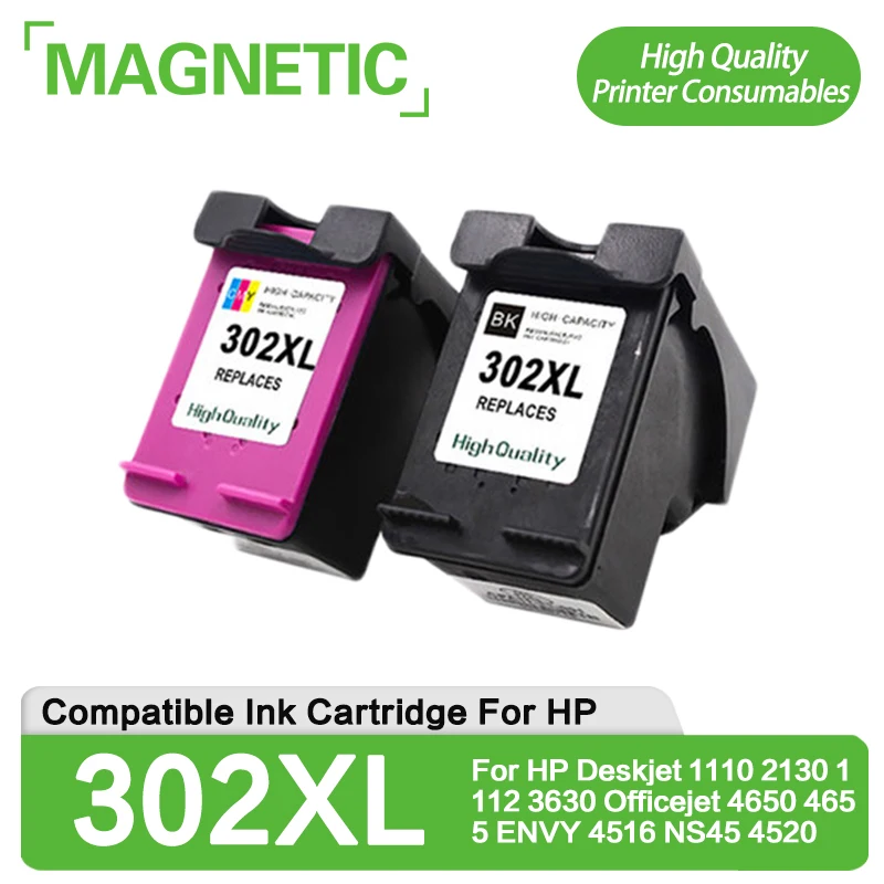 

Новинка, для HP302 Magnetic 302, совместим с фотооборудованием HP Deskjet 1110 2130 1112 Officejet 3630 4650 ENVY 4655 NS45 4516