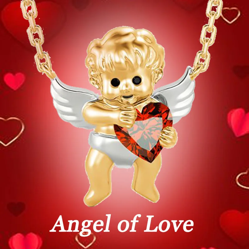 

Classic Fashion New Golden Angel Heart Pendant Necklace, Women's Daily Accessories, Birthday Gifts, Anniversary Gifts