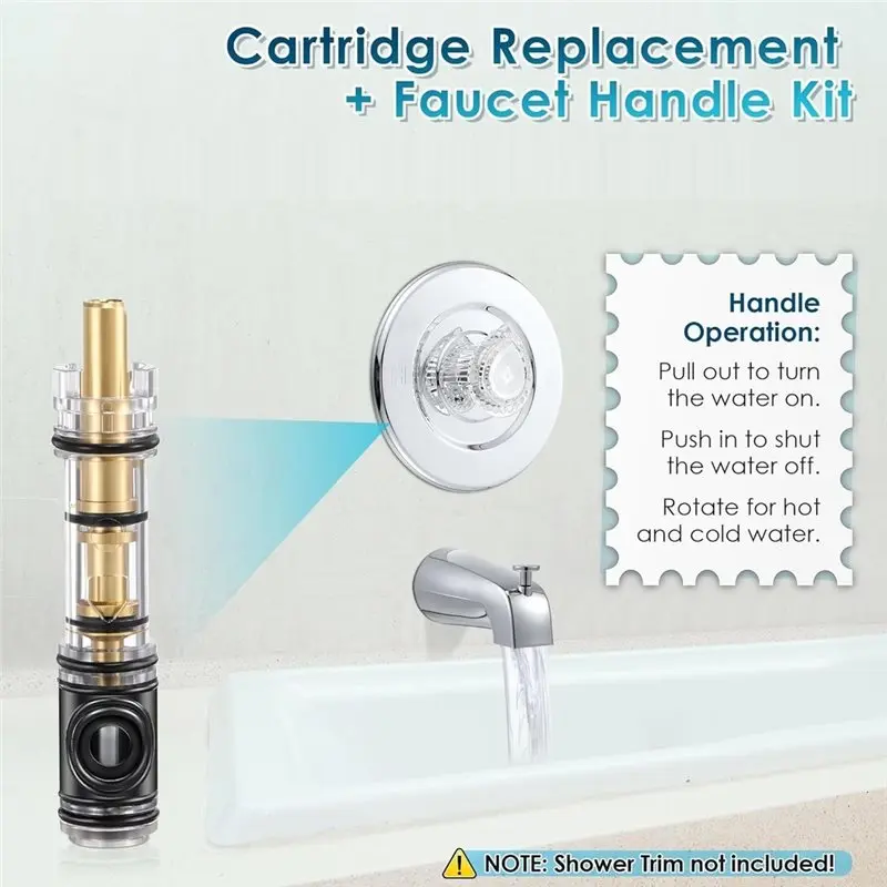 Фото [ABFI!] Комплект для замены картриджа ручки смесителя для Moen 1225/1225B 96797, стандартный клапан для ванны и душа с одной ручкой №1