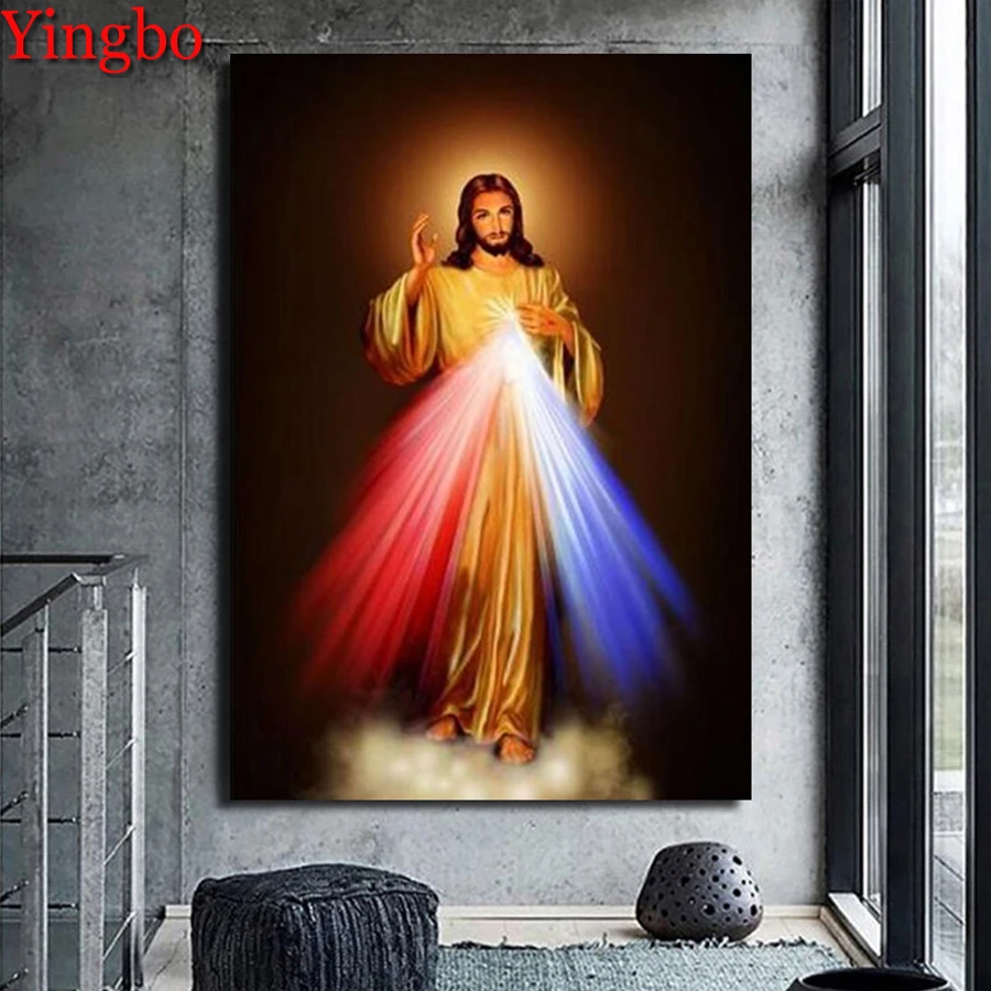 

Алмазная 5D картина «сделай сам» с изображением бога милосердия, любви, Иисуса Христа, мотивационное искусство, полноразмерная Алмазная вышивка крестиком