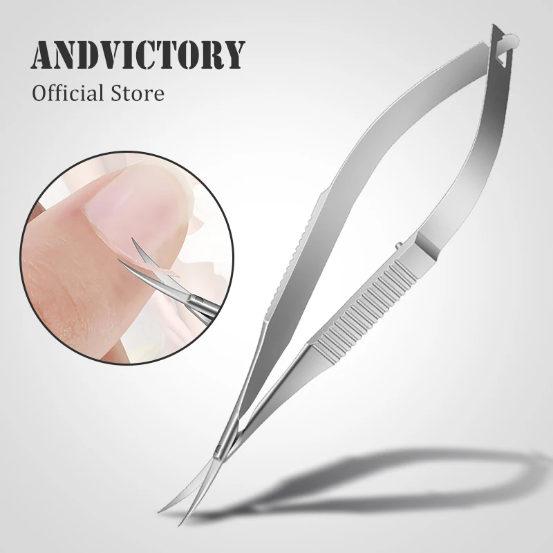 

1Pcs Cuticle Scissors Nail Scissors For Women Stainless Steel Curved Manicure Tools Trimming the Eyebrow Eyelash Dry Skin