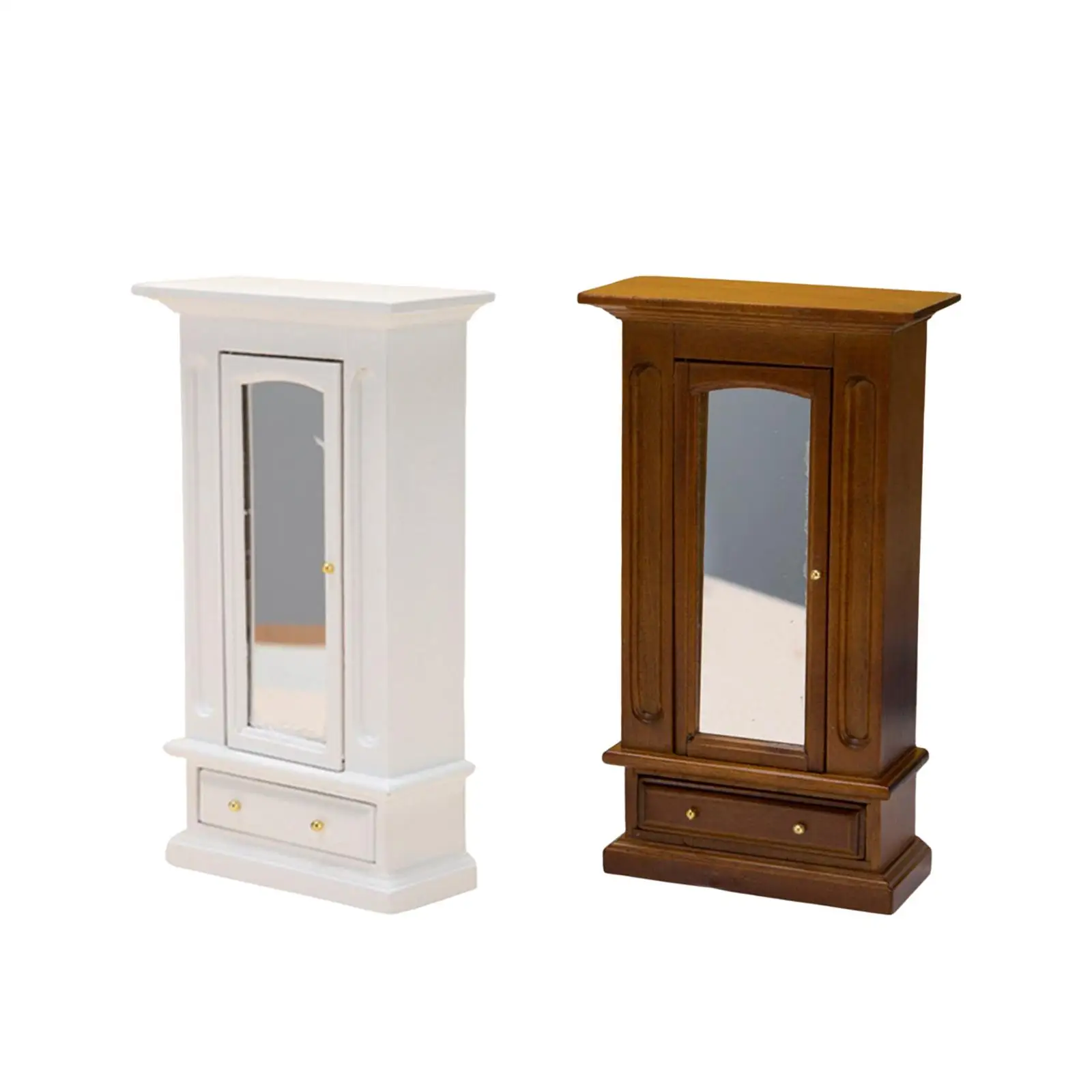

1/12 Dollhouse Wardrobe Storage Cabinet Wood Furniture 3.7x1.7x6.6inch