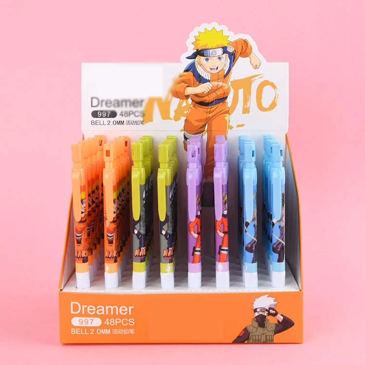

48 pcs/lot Creative Ninja Mechanical Pencil Cute 2.0mm Student Automatic Pen For Kids Gift School Office Supplies