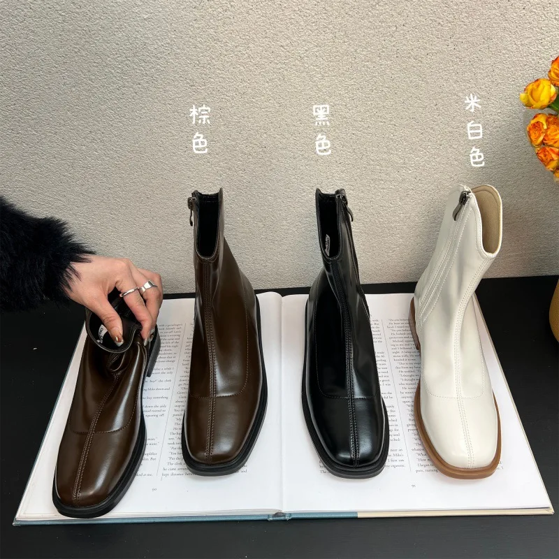 

Женские ботинки на плоской подошве, женские низкие ботинки, Роскошные Дизайнерские ботильоны, модные резиновые однотонные римские ботинки ...