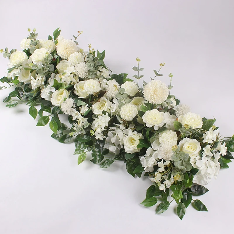 

50cm DIY Wedding Flower Wall Arrangement Supplies Silk Peonies Rose Artificial Floral Row Decor Marriage Iron Arch Backdrop