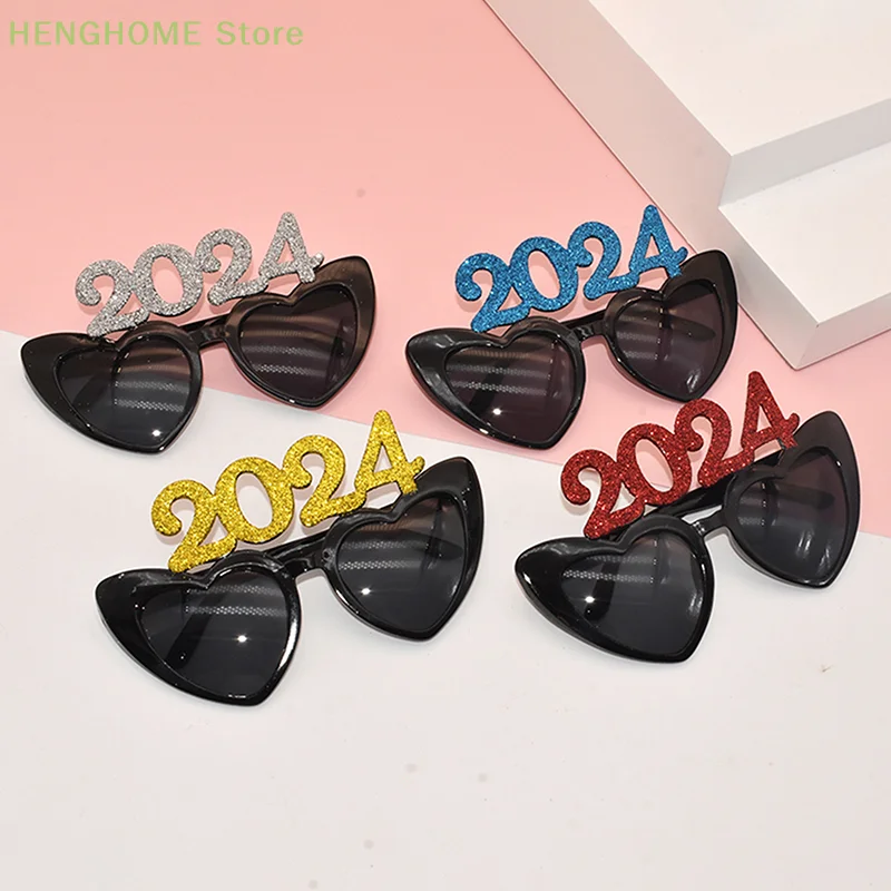 

Happy New Year Decorations For Home 2024 New Year Party Eyeglass Photography Props Adult Children Funny Number Glasses