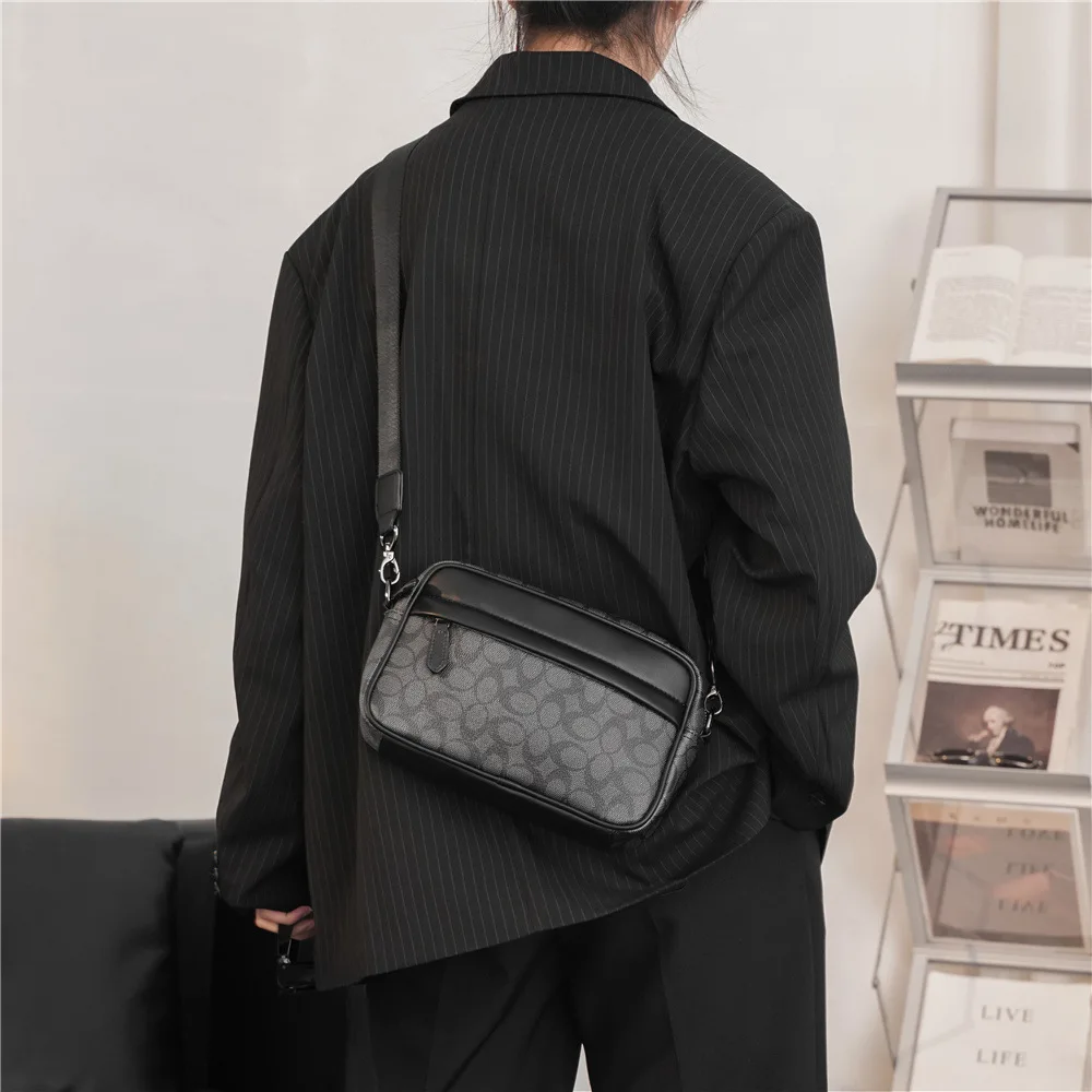 

MANET Роскошная брендовая кожаная мужская сумка через плечо, клетчатые дорожные сумки-мессенджеры для мужчин, Высококачественная сумка-слинг...