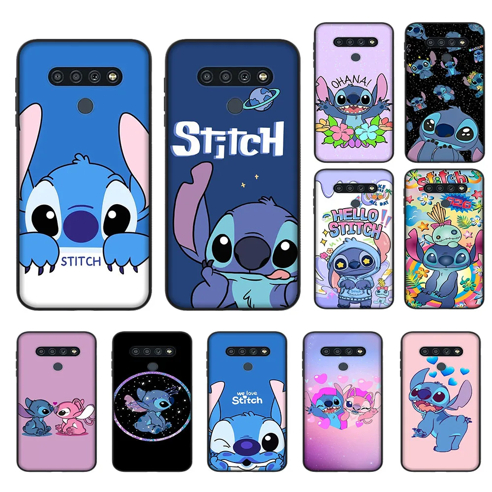 D-3 Cute Stitch Cover для Realme 3 3I 5 5I 5S 6 6S 6I 7 7I C17 C15 C2 C3 X2 XT Pro Черный чехол телефона