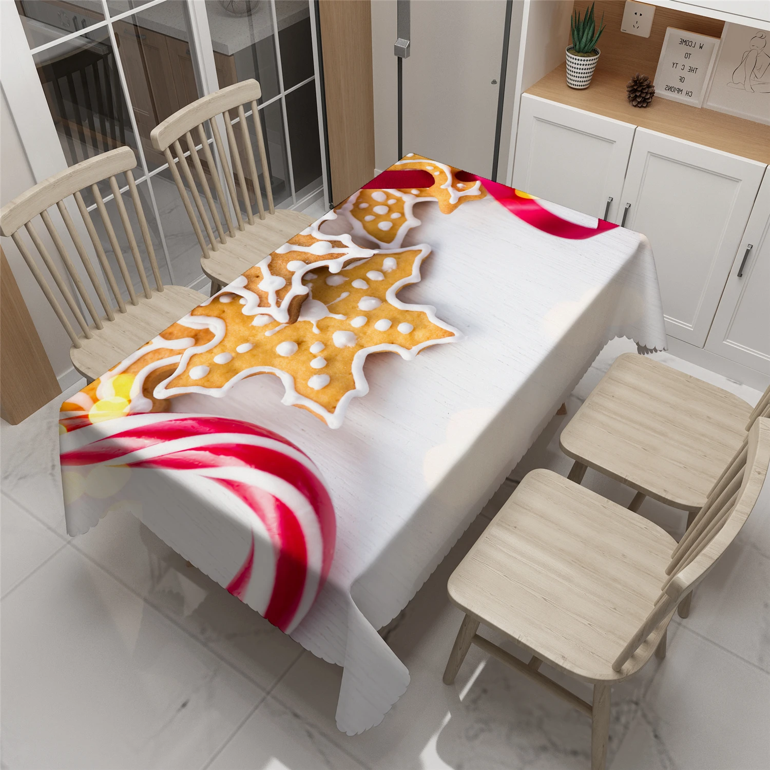 

Черная скатерть в рождественском стиле, прямоугольная кухонная скатерть из полиэстера, украшение для дома и свадьбы, скатерть для стола