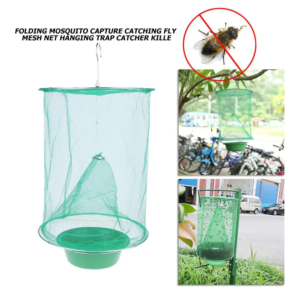 

Folding Mosquito Capture Fly Trap Mesh Net Hanging Catcher Cage High Capacity Home Garden Traps Household Cleaner