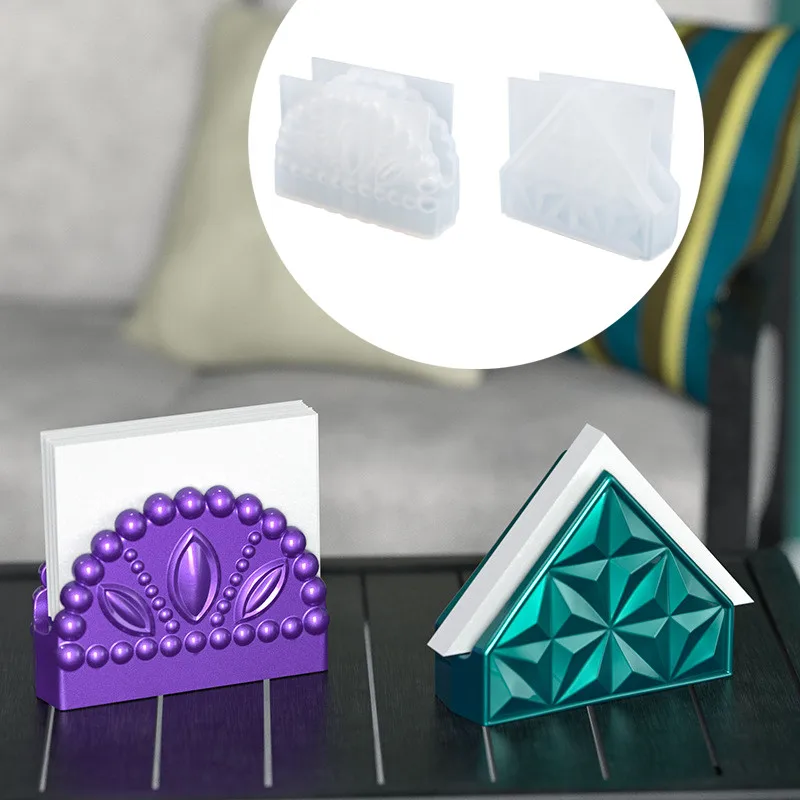 

Silicone Mold Desk Business Card Holder Display Craft Rack Gypsum Resin Mold Card Instructions Tissue Storage Box Silicone Mold