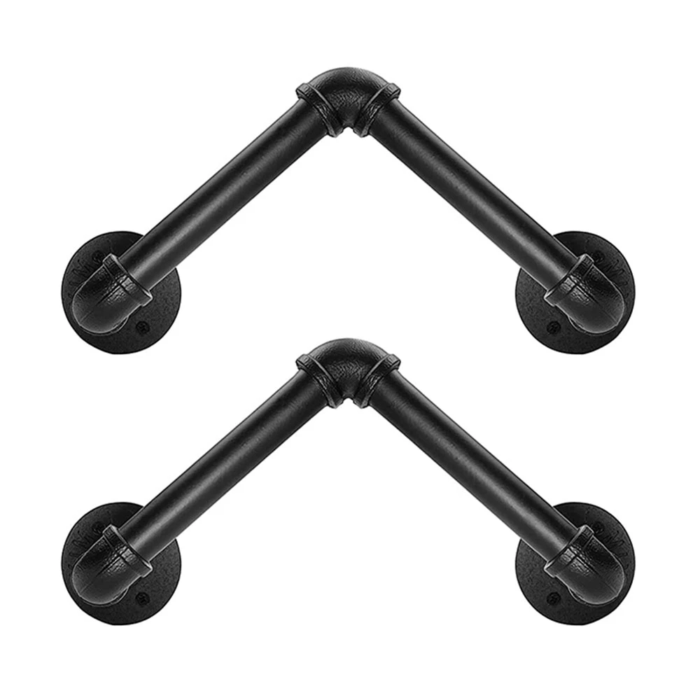 

2 Pcs Garden Water Hose Holder Wall Mount, Rust Proof Heavy Duty Industrial Iron Pipe Style Yard Hose Hanger Organizer