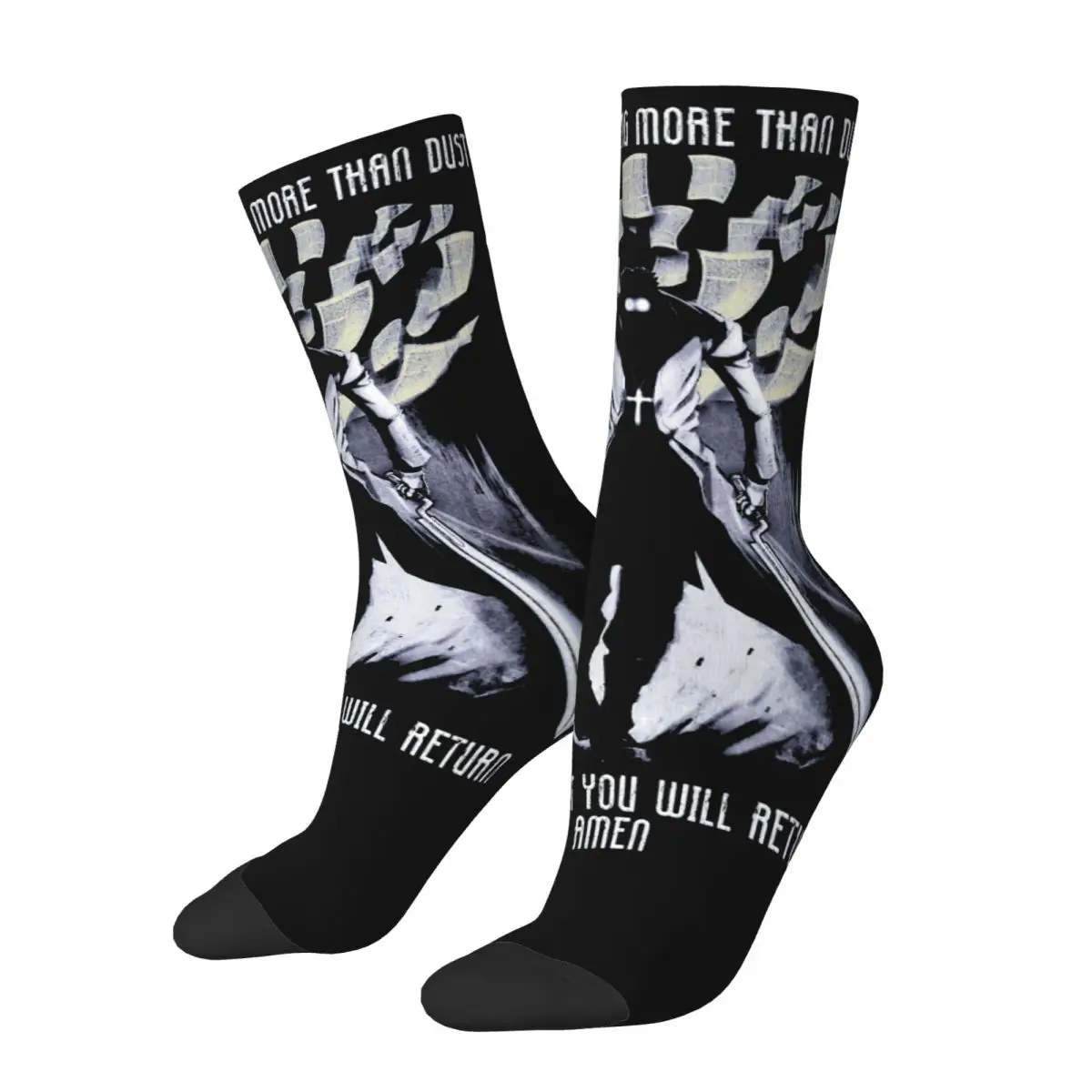 

Funny Sock for Men You Are Nothing But Dust And To Dust You Will Return Hellsing Seras Victoria Anime Printed compression Sock