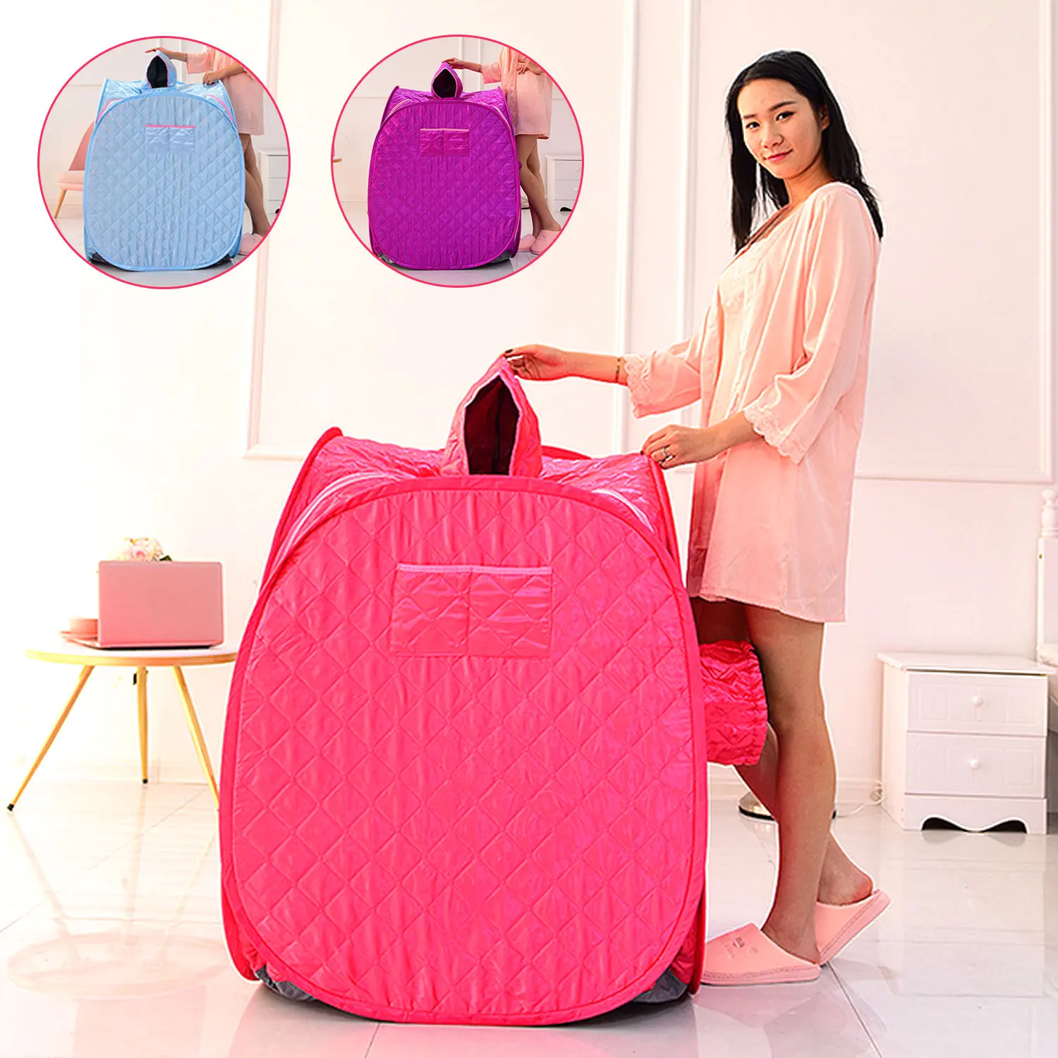 

Portable Folding Steam Cabin Sauna SPA Room Tent Box without Steamer for Home One or Two People Weight Loss Full Body Slimming