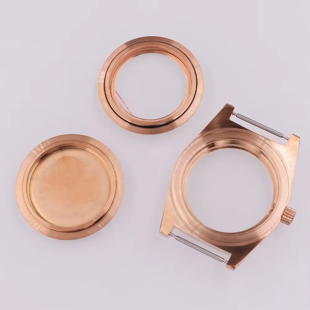 Корпус для часов из розового золота 38 мм сапфировое стекло подходит механизма NH35