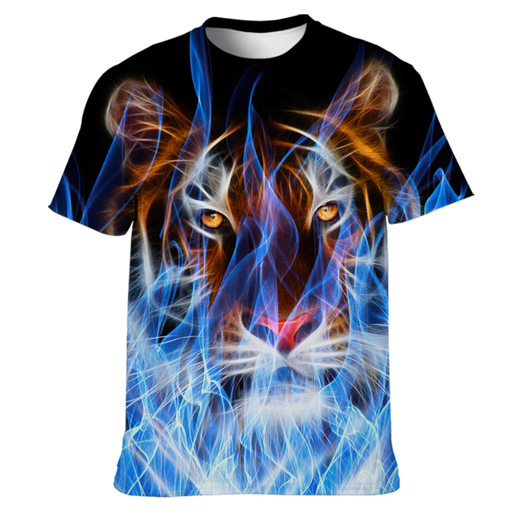 

3D Printed Animal Tops Summer Men's T Shirt Crew Neck Oversized Short Sleeves Daily Casual Tee American Street Men's T-Shirts