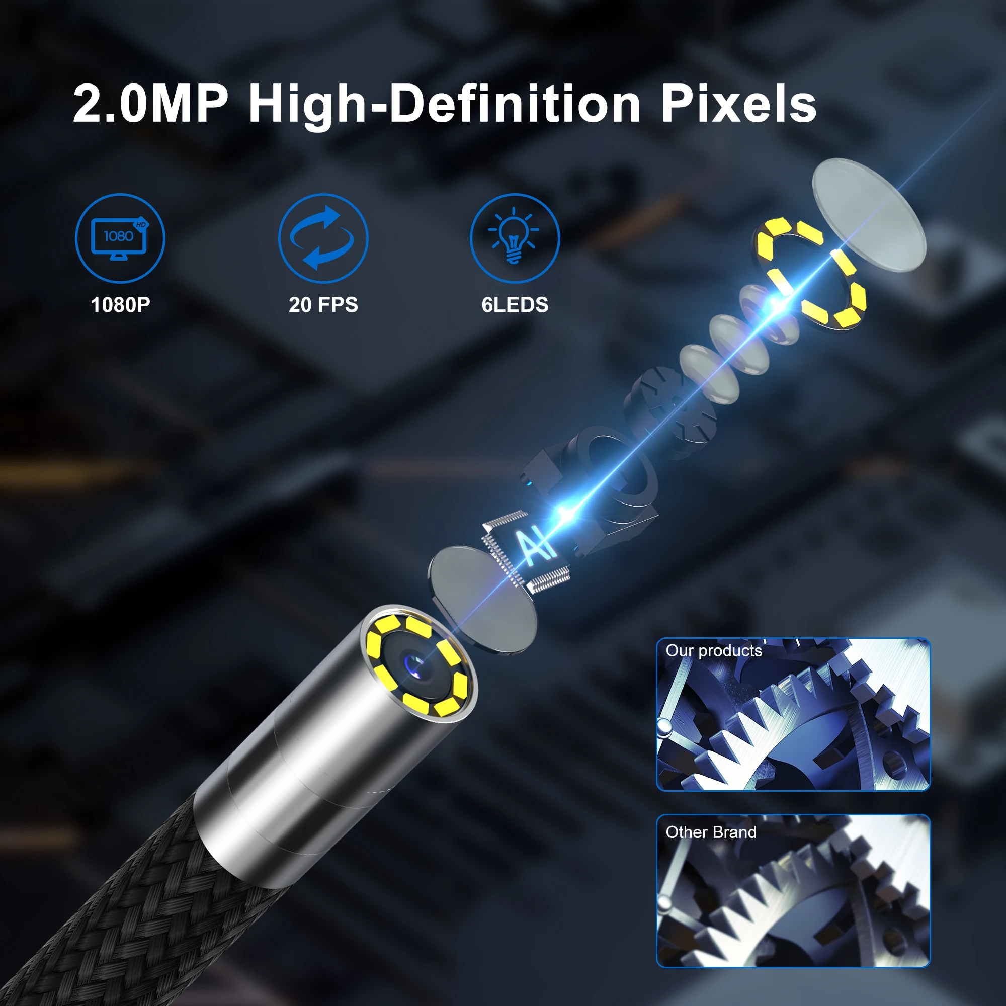 Недорогой ручной бороскоп с Поддержкой Iphone и Android Инспекционная камера