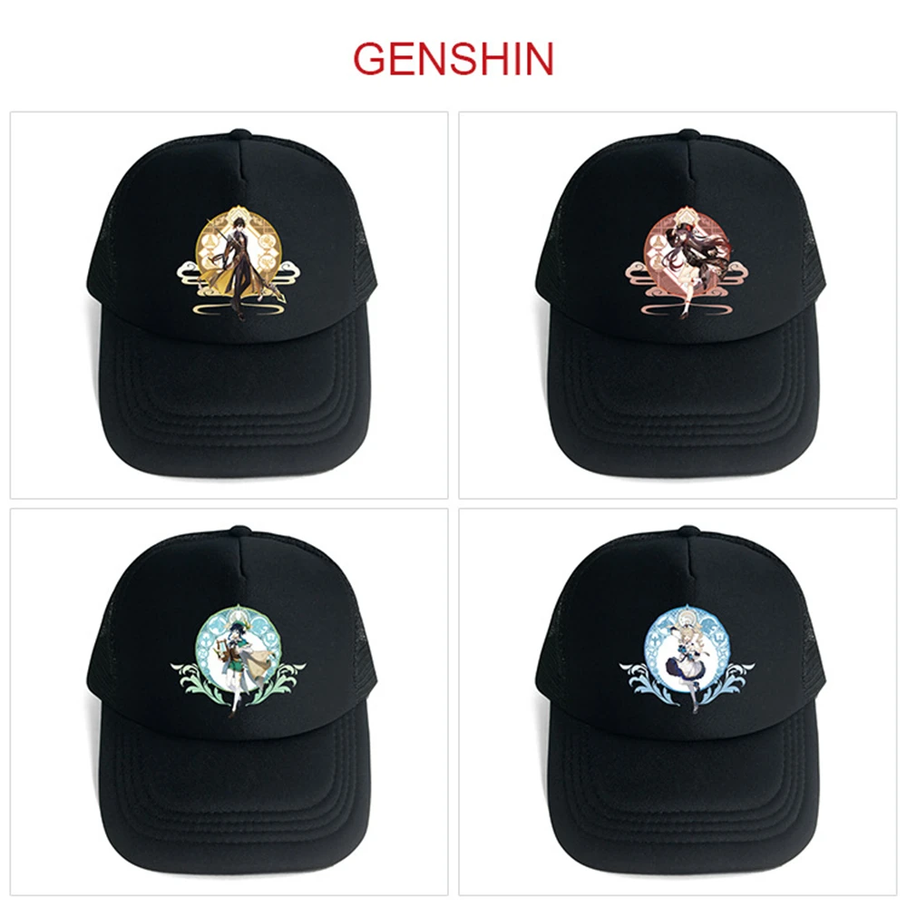 

Кепка Genshin Impact с принтом в стиле хип-хоп летняя сетчатая Кепка уличная бейсболка холщовая Кепка для отдыха Регулируемая Студенческая Кепка с козырьком подарки