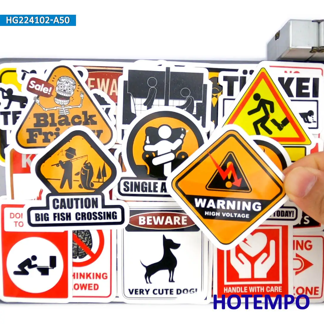 

50PCS Spoof Warning Signs Funny Slogan Waterproof Stickers for Phone Laptop Guitar Helmet Skateboard Bike Motorcycle Car Sticker
