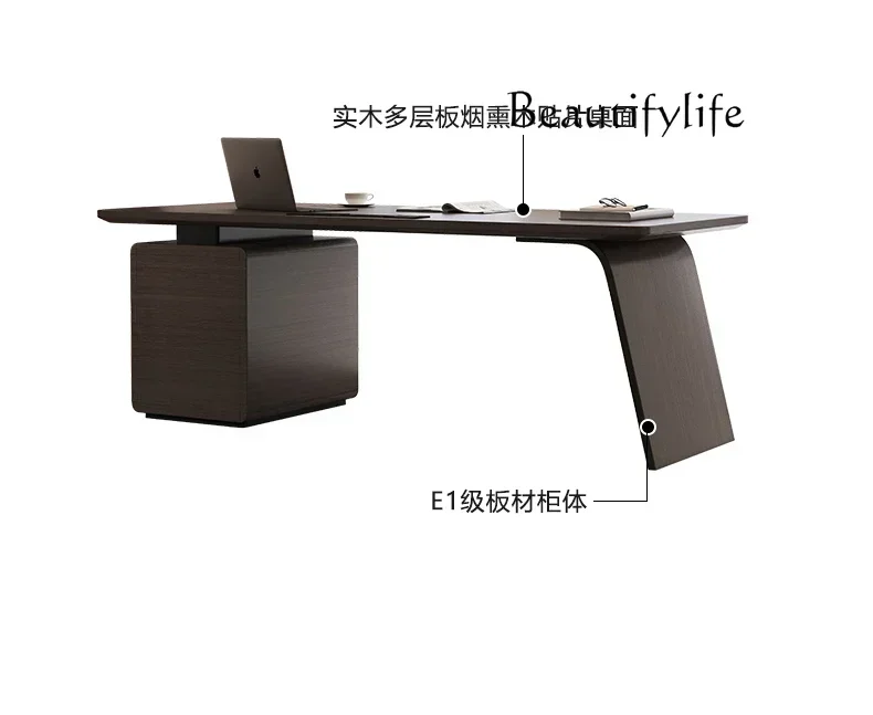 Italian minimalist solid wood office computer desk corner designer high-end work deskescritorio de oficina