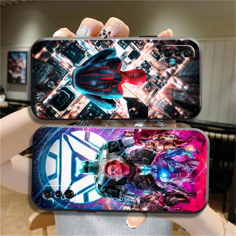 

Marvel Spider Man Phone Case For Xiaomi POCO X3 Pro M3 Pro NFC F3 GT Back Original Coque Liquid Silicon Shell Carcasa