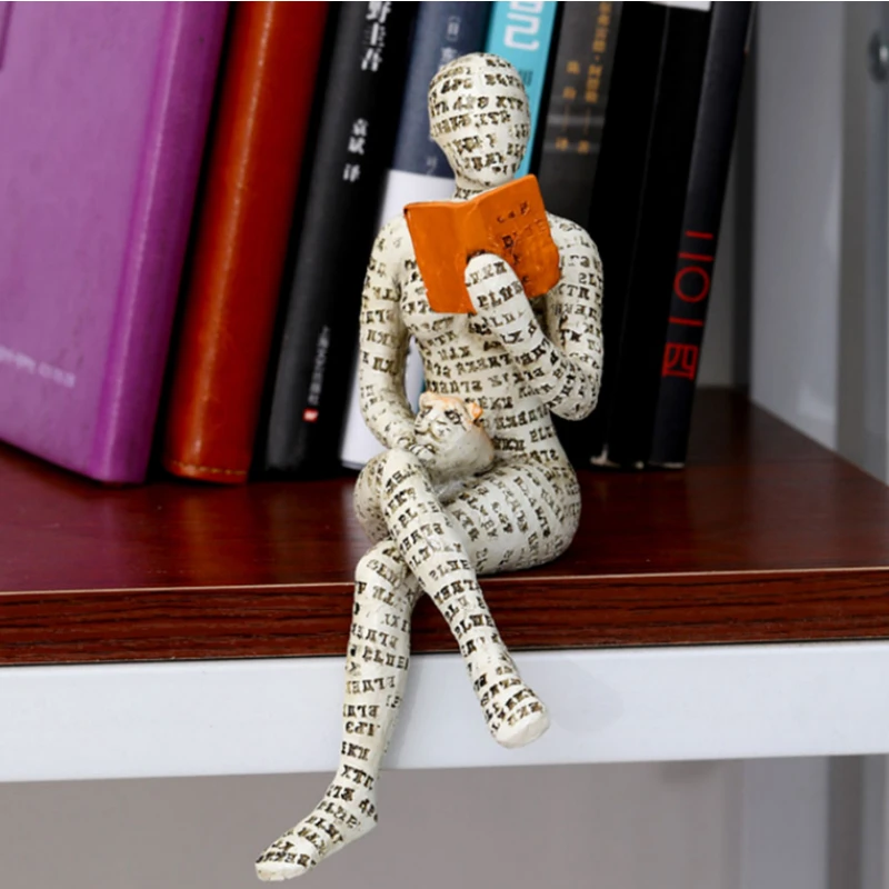 

Reading Woman Statue Resin Abstract Thinker Toy Model, Tabletop Sculpture Family Room Bedroom Statue Decorative Objects