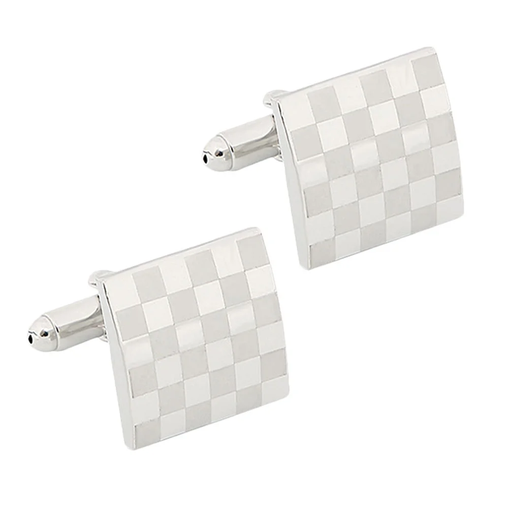 

French Square Plaid Cufflinks Bridegroom Men Shirt Accessory Alloy Business Gift