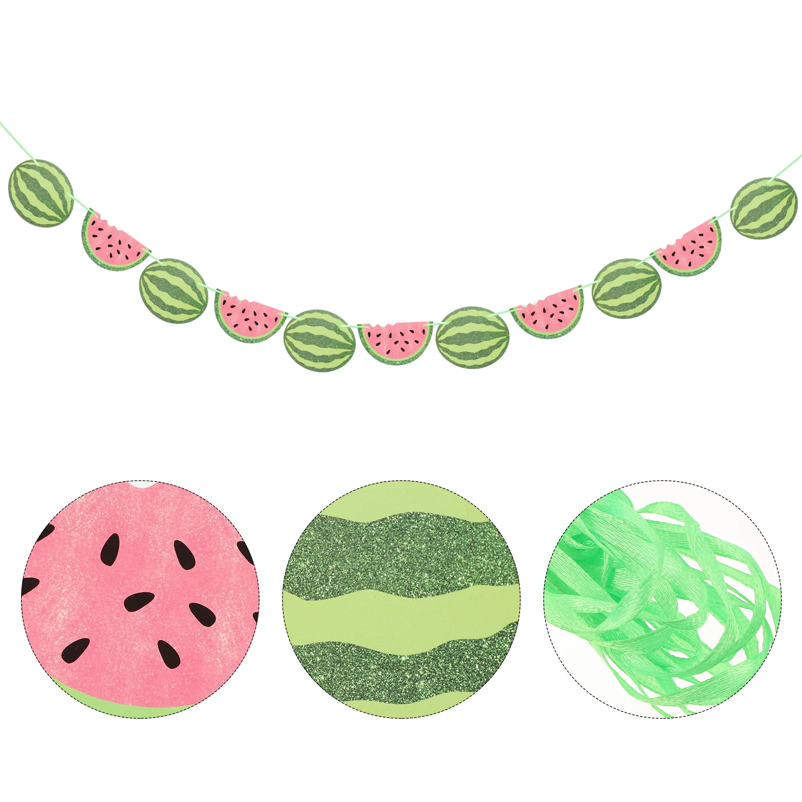 Party Decoration Pull Flags Watermelon Banner Cake Picks Summer Sets Birthday Topper Decorations