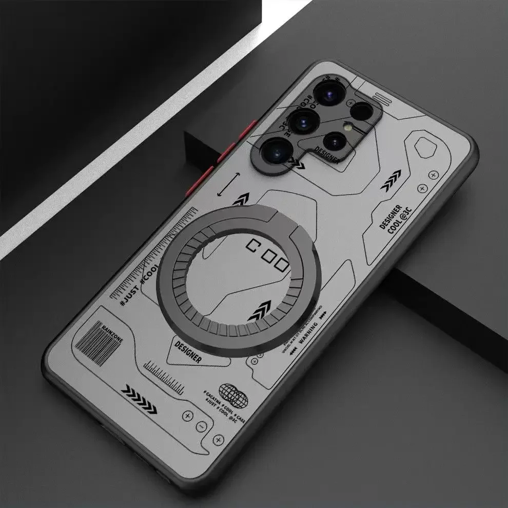 Роскошный бампер Magsafe магнитный матовый чехол для телефона Samsung Gaalxy S24 Ultra Plus