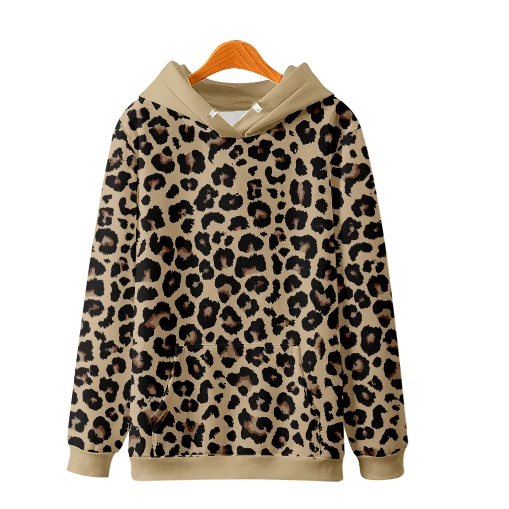 

Sexy Leopard Print Women's Hoodie Kara Kara 2022 Casual Fashion Spring Autumn Crew Neck Hoodie