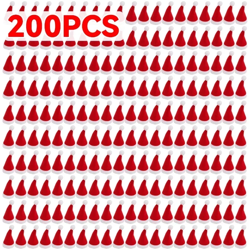 Бархатные мини-шапки Санта Клауса