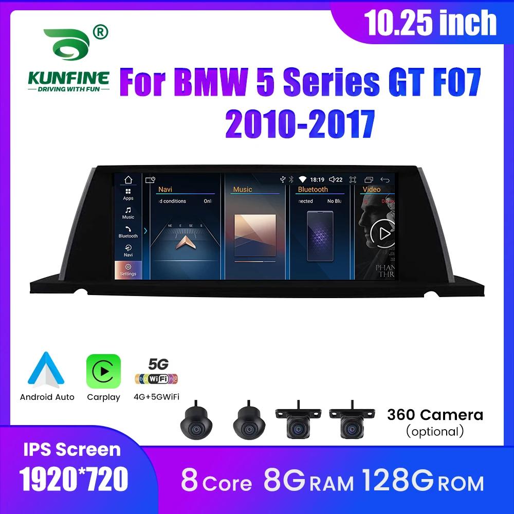 Фото Автомобильное радио Linux с Bluetooth для BMW 5 серии GT F07 2010-2017 CIC NBT, беспроводной Carplay, Android, GPS-навигация, мультимедийное воспроизведение №2