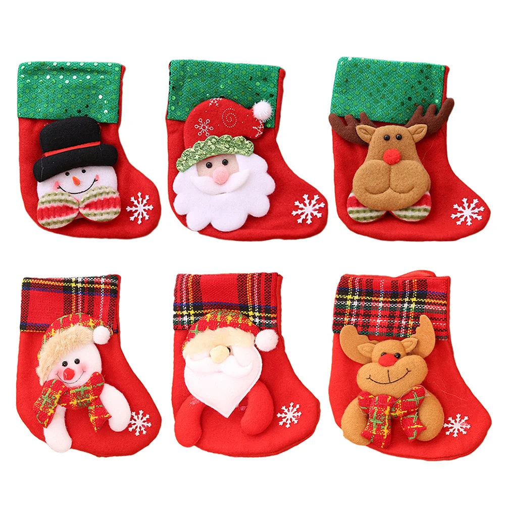 

Christmas Stockings Giftholiday Stocking Decorations Fireplace Smallsock Ornaments Goodiestuffers Treat Pouch Candy Hanging