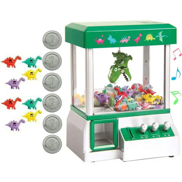 

Best Dinosaur Candy Grabber & Prize Dispenser Vending Toy Machine Arcade with Sound for Kids - Unique Gifts for Boys & Girls, Fu
