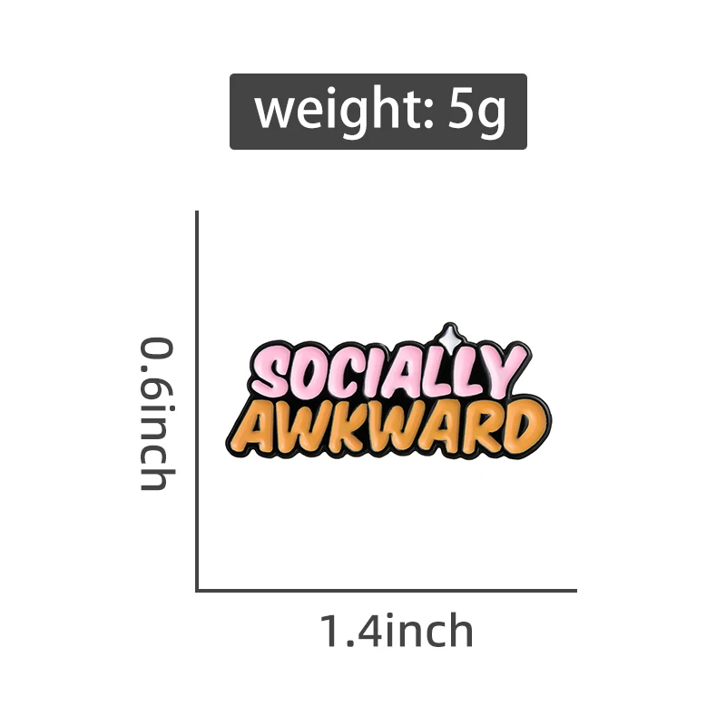 Эмалированные булавки Социально несклад броши с анти социальными цитатами на