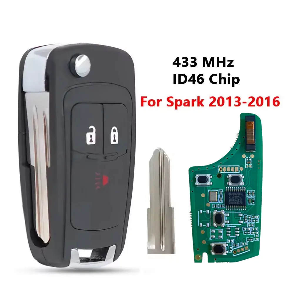 

XNRKEY 3-кнопочный складной дистанционный ключ автомобиля ID46 чип 315/433 МГц для Chevrolet Spark 2013 2014 2015 2016 Сменный дистанционный ключ