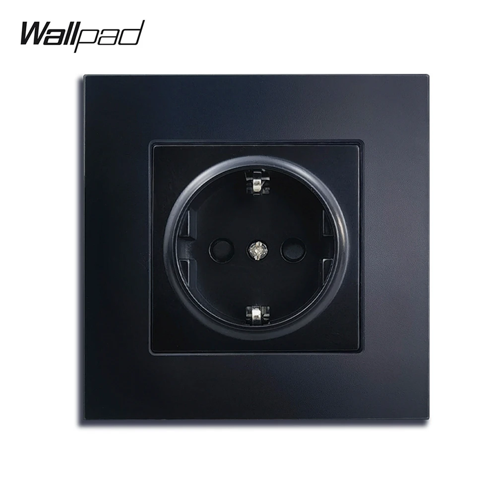 

Wallpad Q7 черная матовая стеклянная розетка