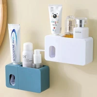 automatic toothpaste squeezer bathroom toothbrush rack wall mounted punch free squeezer shelf bathroom accessories wholesale