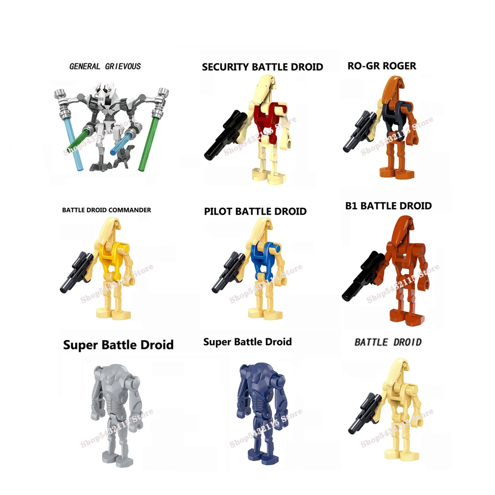 Disney R2-D2 BB-8 C-3PO RO-GR ROGER IG88 Super Battle Buzz Droid Building Blocks General Grievous Bricks Action Figure Kids Toys