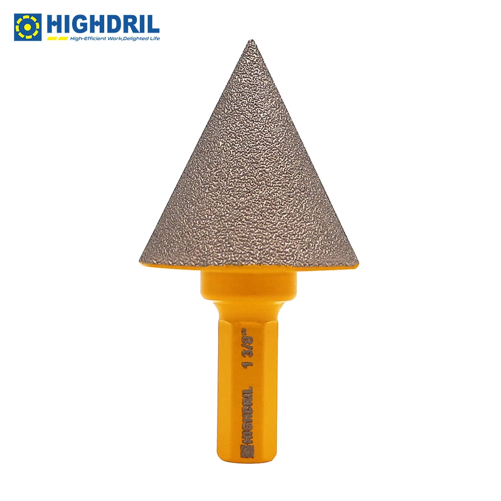 

HIGHDRIL 1pc Dia35mm Diamond Hexagonal Shank Chamfer Milling Bits For Porcelain Ceramic Marble Enlarge Grind Polish Formed Holes