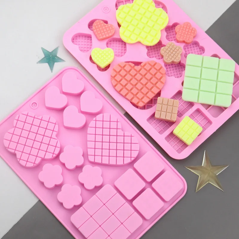 

Newest Waffle Silicone Mold Break Apart Chocolate Mold Engery Bar Candy Protein Mould Cake Decorating Tool Kitchen Baking Suppl
